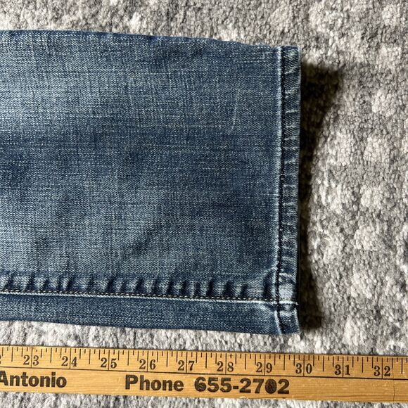 7 For All Mankind Jeans Boys Size 16 26x30 Standard Straight Blue Stretch Denim - Picture 5 of 9